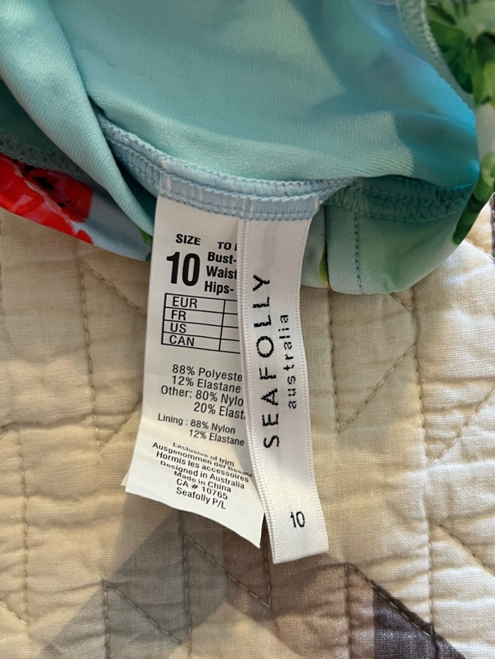 Seafolly Australia Aqua Floral Retro One Piece Swimsuit - Picture 3 of 4